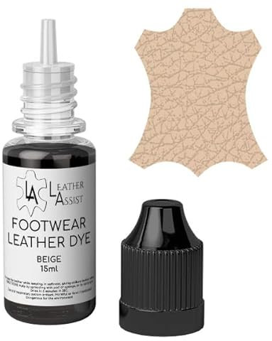 Leather Assist Calzado para reparar el color de la pintura, zapatos de cuero, botas de cuero, mocasines, zapatillas (beige)