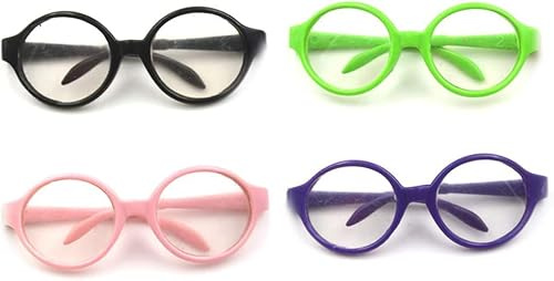 RUIYELE 4 Pcs Dolls Stylish Plastic glasses 18 inch Doll Accessories Baby Toy Mini Doll Costume Accessories