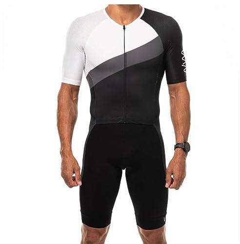 NUNOMO Triathlon Anzug Herren 9D Gepolstert, atmungsaktiv,Herren Radsportanzug gepolstert einteilig,Body für Fahrradtraining,Rennrad Top, Radfahrer Kleidung (TYP-5,L)