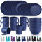 Kyraton Assiettes Service de Table plastique 32 PCS Service pour 8, réutilisable Assiettes légères Tasses Bols Vaisselle facile à transporter et à nettoyer Cuire au micro-ondes BPA sans lave-vaisselle