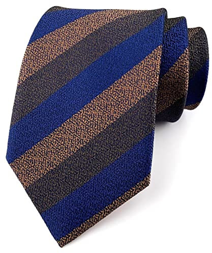 cheyenn Trendige, gestreifte Herren-Krawatten, Business, Uni, Alltag, formelle Krawatte, Blau / Braun, Einheitsgröße