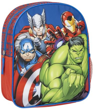 Avengers Kinderrucksack, Blau, Reißverschluss, 25 x 20 x 29 cm, Schulrucksack, gepolsterte Griffe, entworfen in Spanien, Estándar, Casual