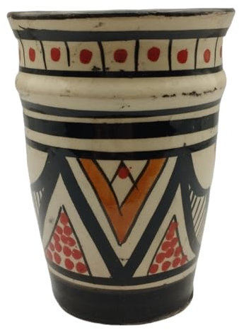 Generico La Maison Unique: Bicchiere Marocchino in Terracotta realizzato e dipinto interamente a mano Artigianato Marocco Decorazione Casa 1305241510