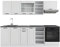 Vicco Küchenzeile R-Line, Küchenblock, Weiß Landhaus/Weiß, 240 cm, AP Anthrazit