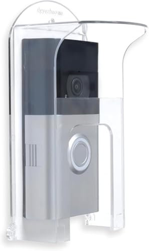 PAIKIUU Ring Doorbell Cover Acrylic Ring Doorbell Rain Cover Blink Doorbell Cover Ring Doorbell Cover Weatherproof Mount Weather Protector Rain Shield Anti-Glare Cover Protection for Most Video Doorbe