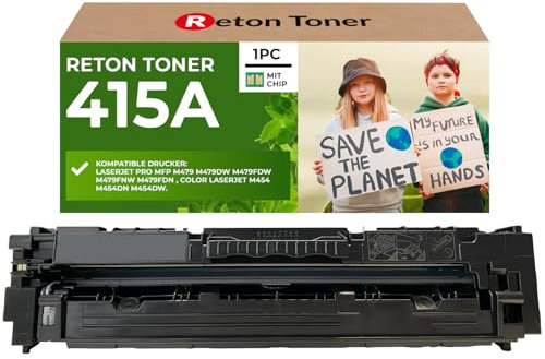 [Mit Original-Chip | wiederverwendet] Reton Toner kompatibel für HP 415A 415X W2030A schwarz | Keine UPDATEPROBLEME