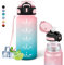 500ml, Niños con Pajita, Deporte a Prueba de Fugas, Fácil de Limpiar, Cantimplora Niños para la Escuela, Oficina, Viajar, Colegio, Acampar, Correr, Rosa-cian