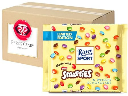 5 x Smarties in Weiße Schokolade 100g mit Geschenk von Pere's Candy