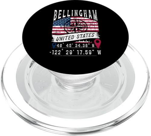 Bellingham, Flagge der Vereinigten Staaten, GPS-Koordinaten, Bellingham PopSockets PopGrip für MagSafe