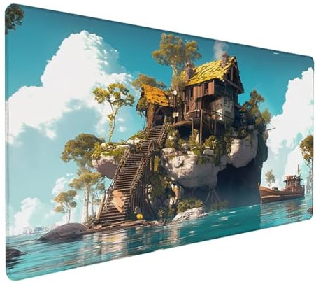 Gaming Tapis de Souris XXL 800 x 400 x 3 mm Grand Tapis de Souris Bleu Mouse Pad Mer Tapis Souris Résistant à l'eau Surface Lisse et Base en Caoutchouc Anti-dérapant, Decoration Chambre Gifts Z-341