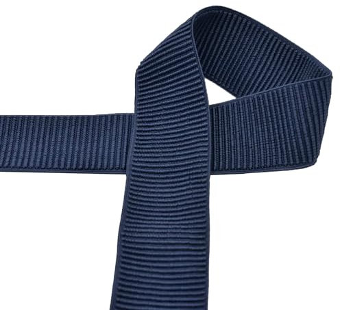 Gummiband 50 mm Elastic Rib Band ab 1m geripptes Gummiband Bund Bündchen Gürtel, Farbe:nachtblau