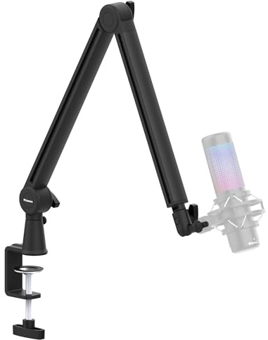 Mic Arm, Premium Mikrofon Galgenarm mit Kabelmanagement, 360° drehbarer Galgenarm, Mic Boom Arm für Streaming, Gaming, Podcasts, Home Office, Aufnahme
