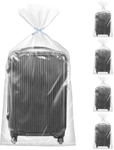 Xialvyu 4 Stück Aufbewahrungsbeutel Groß Durchsichtige Plastiktüten | Groß 120x140cm, Wiederverwendbare Umzugstaschen Große Aufbewahrungstaschen für Staubdicht Gepäck Kleidung