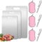 3-Pack Titanium Cutting Boards for Kitchen - Double-Sided Stainless Steel Chopping Board with Kitchen Sponge & Peeler, Multifunctional Food-Grade Yamato Titanium Cutting Board Set (3 Pack)