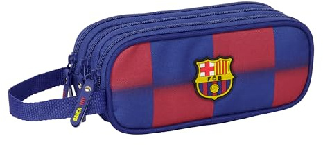 safta F.C. Barcelona 1. Team 25/26, Federmäppchen mit 3 Reißverschlüssen, für Kinder, ideal für Kinder von 5 bis 14 Jahren, bequem und vielseitig, Qualität und Widerstandsfähigkeit, 21 x 7 x 8,5 cm
