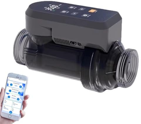 Générateur De Chlore Au Sel De Grande Capacité pour Piscines - Électrolyseur Au Sel avec Contrôle Intelligent Par Application, Facile à Installer,withAPPcontrol-25g/h(15K~30K)