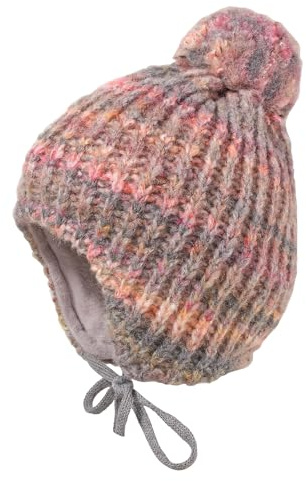 maximo MINI-Mütze, ausgenäht Effektgarn, Pompon, Futter Made in Germany Unikat