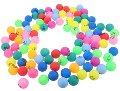 FUNNETOYU 100 Bunte Nummerierte Bingo Kugeln aus Kunststoff mit Zahlen von 1-100 für Partyspiele und Tombola Verlosungsspiel Zubehör