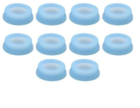 Zilimontt Lot de 10 joints de valve en silicone pour appareils de plomberie, étanches et étanches pour eau chaude et froide, compatibles avec valves d'angle, robinets et (bleu)