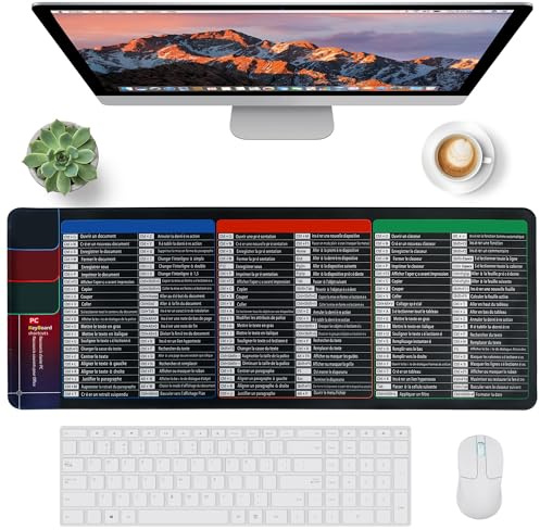 SYCEES Grand Tapis de Souris Bureau Raccourcis Word/Excel/PPT 80x30cm