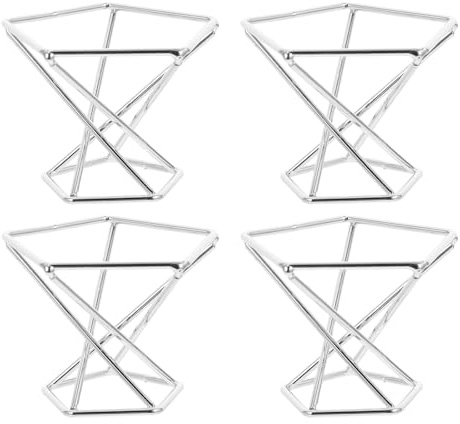 NIYANGLE 4 Pcs Geometric Metal Air Plant Stands Tabletop Holder with Ventilated and Air Permeable Design for Flowers and Artificial Plants, for Office Decorations