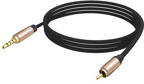 YARCHONN Cable de audio digital coaxial de 3,5 mm a RCA de 1/8 pulgadas, 3,5 pulgadas, conector jack de 4 pines a SPDIF RCA, adaptador de cable para amplificador de altavoces – 1,5 m
