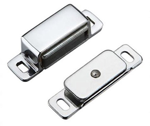 Quality Heavy Duty Magnetic Catch with 6kg Pull Rating + Screws (Polished Chrome)