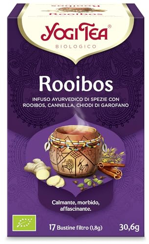 Yogi Tea Rooibos Bio - Infuso Ayurvedico - Miscela di Rooibos, Cannella e Chiodi di Garofano - Senza Caffeina - Confezione da 6x17 bustine (102 bustine in totale)