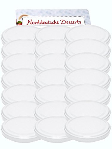hocz 50er Set Ersatzdeckel Twist-Off-Deckel für Sturzgläser To 82 Deckelfarbe Weiß Sturzglas passend für 230, 350, 435, 540, 565 ml Einmachgläser Einkochgläser