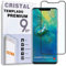 REY - Protector de Pantalla Curvo para Huawei Mate 20 Pro, Negro, Cristal Vidrio Templado Premium, 3D / 4D / 5D