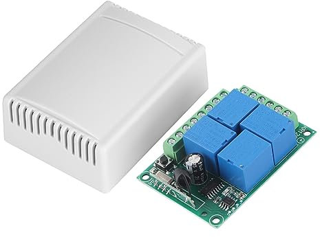 Wireless Remote Control Momentary Switch System Transmitter & Receiver with Receiver Relay Smart House Equipment for Home Garage Doors Use DC12V 4-CH 433MHZ