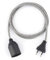 3m Plug-In Lampe GRAU-MELANGE, Textilkabel mit Lampenfassung aus Thermoplast (GLATTMANTEL) mit Eurostecker