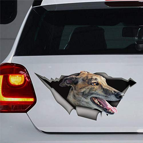 Auto-Aufkleber, Windhund, lustiger Aufkleber, Brindle Greyhound, 3D-Aufkleber, Autoaufkleber, Fensteraufkleber, Vinyl, Stoßstangenaufkleber, Laptop-Aufkleber