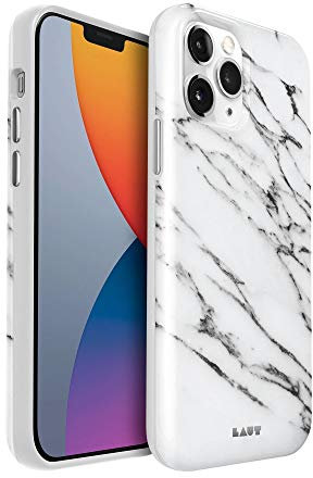 LAUT - HUEX Elements case kompatibel mit iPhone 12 Mini | Klassische MARMORMUSTER | Aufprallschutz bis zu 13 Fuß/4 Meter | Antimikrobielle Hülle • Marble White