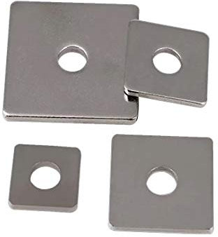 BOZONLI Vierkantscheibe, Quadratische Unterlegscheibe, Quadratische Unterlegscheiben mit Rundem Loch aus Edelstahl, M4×10×1,100 Stück