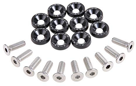 Mtsooning 10 Stück Universal M6 x 20 JDM Auto Schrauben Aluminium Stoßfänger Unterlegscheibe Unterlegscheibe