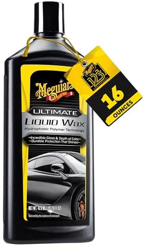 Meguiar's Ultimate Liquid Wax, Improved Liquid Car Wax Formula for Durable Protection that Shines, Premium Towel and Applicator Pad Car Accessories Included, 16 Oz Bottle