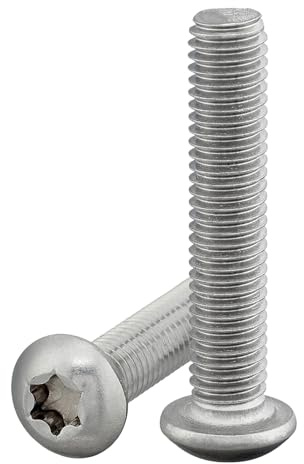 DSM – Linsenkopfschrauben M6 x 20mm – Torx – Edelstahl A2 – 10 Stück | nach ISO 7380-1 [TrueSpec Präzision] Schrauben rostfrei – Vollgewinde, Halbrundkopf – Flachkopfschrauben Möbelschrauben