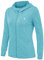 donhobo Women's Running Jackets with Thumb Hole,Long Sleeve Gym Sport Zip Up Hoodie Top Breathable Quick-Dry Tops with Zip Side Pocket LightBlue L
