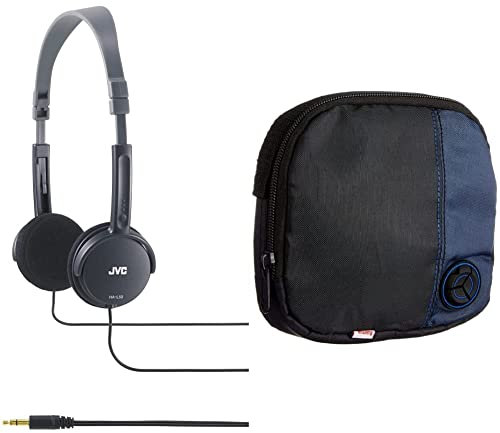 JVC Lightweight Headphones - Black & Hama CD Player Bag for Portable Player & 3 CDs, with Cable Outlet, Belt Loop