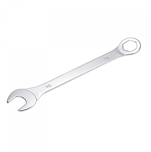 sourcing map Dünn Ring Maulschlüssel mit Offset 6-Punkt Ende und Abgewinkelt Offen 18mm