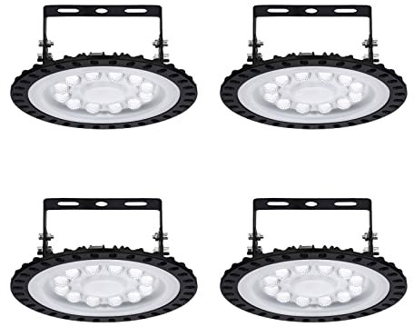 Sararoom 4 Pack 50W UFO LED Hallenleuchte 4000LM Superhell LED Industrielampe Kaltweiß 6500K Hallenstrahler - 120°Abstrahlwinkel Industrial Kronleuchter Werkstattlampe für Fabriken Flughafen Garage
