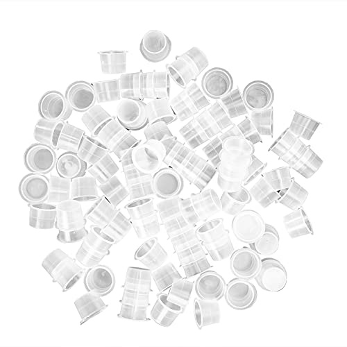 Lot de 100 gobelets jetables pour encre de tatouage, accessoires pour pigments de tatouage (petite tasse en plastique (100 pièces)