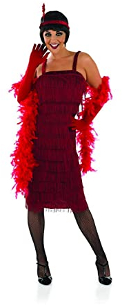Fun Shack Rot 20er Jahre Kostüm Damen, Flapper Kleid 20er Jahre, 20er Jahre Kleider Damen, 20er Jahre Kleid Damen, Charleston Kleid 20er Jahre, Fransenkleid Damen M