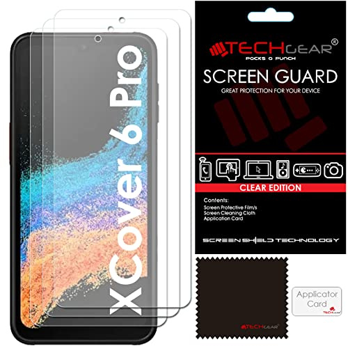 TECHGEAR [3 Pack] Screen Protectors Compatible with Samsung Galaxy XCover 6 Pro, CLEAR LCD Screen Protectors Cover Guards