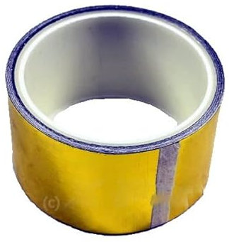 X-Parts GOLD Hitzeschutz Klebeband 50mm 10m Reflektierend Hitzeabweisend beständig bis ca. 450 °C für Autos Motorräder Boote und Traktoren sowie Baumaschinen 1016128