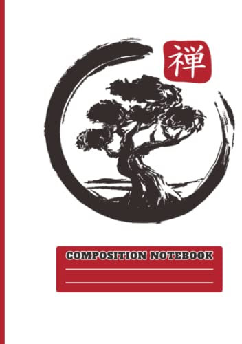 Bonsai Tree In Japanese Zen Buddhist Spiritual nature | College Ruled Lined Notebook | Japanese Journal