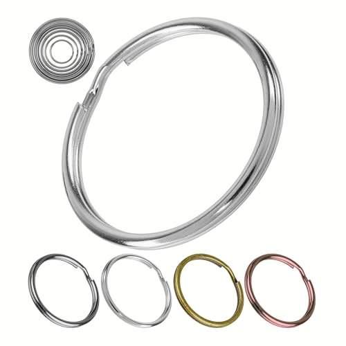 Schlüsselringe Set, Ø 35 mm Durchmesser, 12 Stück, aus gehärtetem Metall, in Bronze, Metall Ringe Schlüsselanhänger, Schlüssel Organisation Autoschlüssel, Haustürschlüssel, Spaltringe O Ring DIY Kit