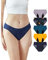 Neione Culotte Menstruelle Flux Moyen Slip Bresilien en Modal pour Règle Adolescente Fille Bikini Menstruel Lot de 5 Galaxy XXS