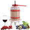 GiantexUK 6L Fruit Press, Wooden Apple Berry Wine Crusher with Straining Bag, Manual Juice Making Tool for Home and Fruit Shop